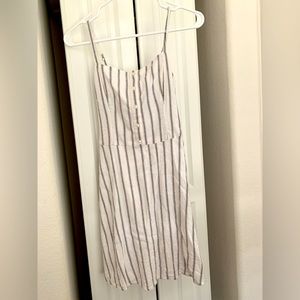Hollister Smocked linen striped strap mini dress